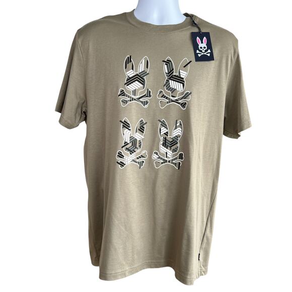 Psycho Bunny Other - Psycho Bunny Mens Plaza Graphic Tee Wet Sand Size Large Preppy Coastal